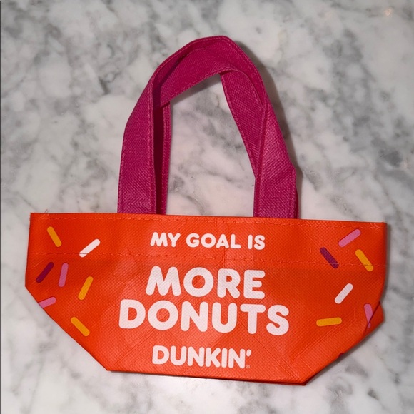 Dunkin' Limited Edition Orange/Pink Donut Mini Tote Bag - Picture 2 of 5